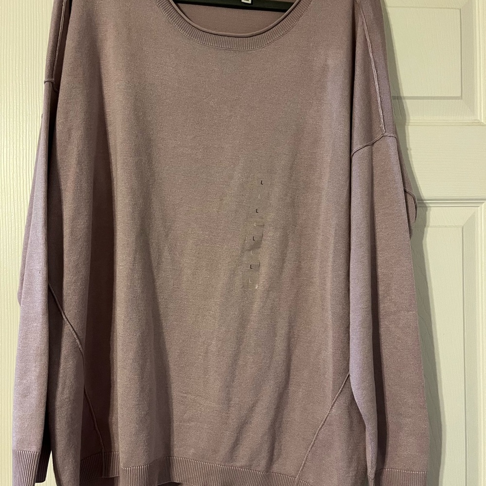 Wonderly Purple Crew Neck Sweater Relaxed Fit